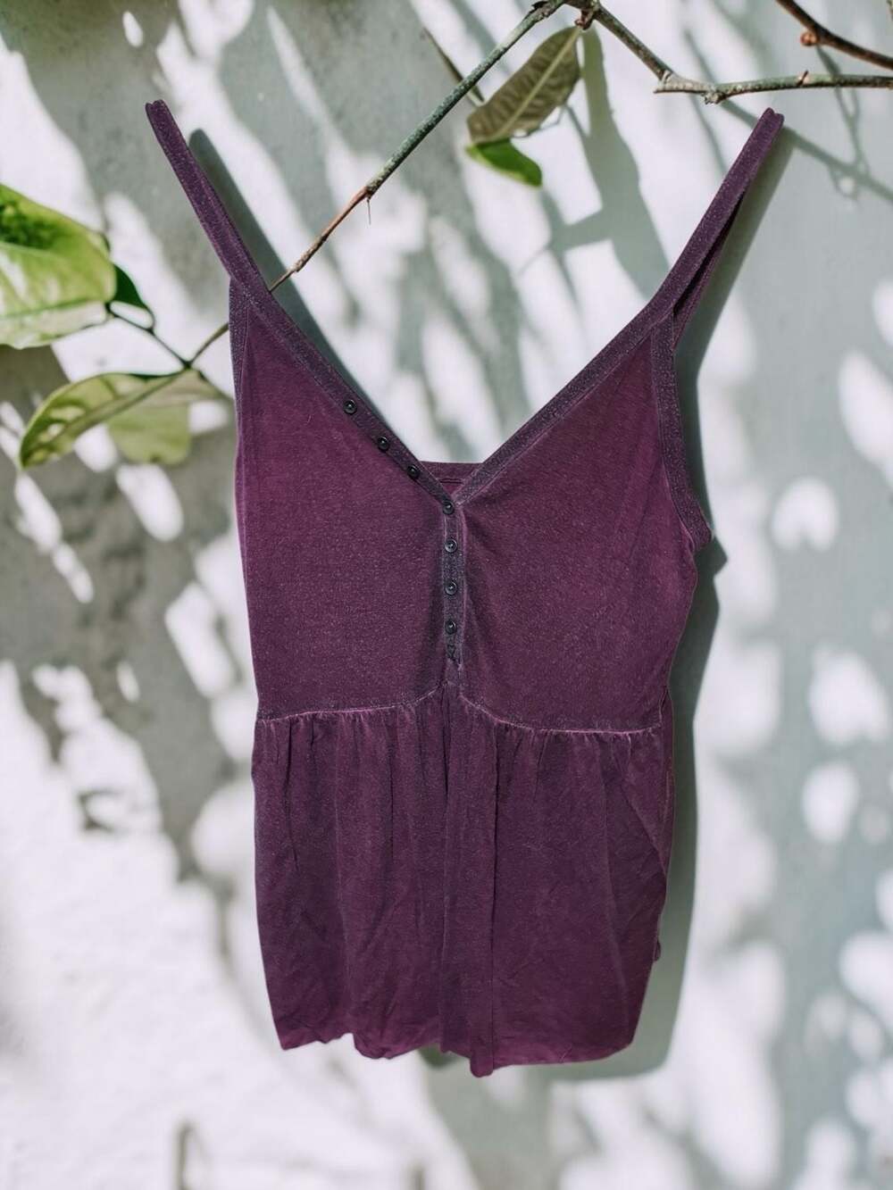 American Eagle Soft & Sexy Button-Front Babydoll Tank Top
